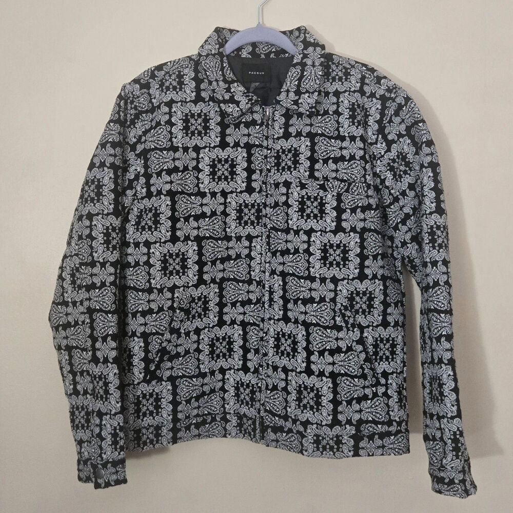 PacSun Jacquard Paisely Bandana Jacket Full Zip Front - Streetwear Skater